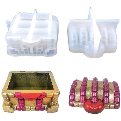 FLAMMKRAFT Boîte De Rangement Carrée Pour Bougies, Pots, Ornements, Supports En Résine, Moule En Silicone - Publicité FLAMMKRAFT Boîte De Rangement Carrée Pour Bougies, Pots, Ornements, Supports En Résine, Moule En Silicone - Publicité