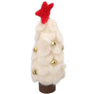 MCKENSA Sapin De Noël En Feutrine De Laine Et Bois, Petit Sapin De Noël Blanc À Exposer À La Maison Ou À La Fenêtre. Publicité MCKENSA Sapin De Noël En Feutrine De Laine Et Bois, Petit Sapin De Noël Blanc À Exposer À La Maison Ou À La Fenêtre. Publicité