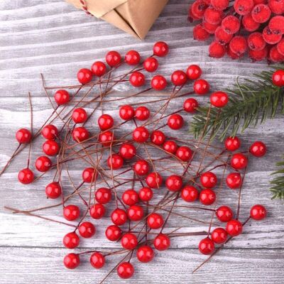 OEM 300 Pcs Baies De Houx De Noël Mini Baies Artificielles Pour Faire Des Décorations De Noël Décorations De Guirlande De Noël Fournitures De Guirlande - Rw - Publicité OEM 300 Pcs Baies De Houx De Noël Mini Baies Artificielles Pour Faire Des Décorations De Noël Décorations De Guirlande De Noël Fournitures De Guirlande - Rw - Publicité