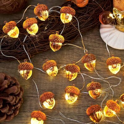 Scotch Guirlande Automne Lumineuse, 3 Mètres 30 Led Lumière Avec Des Glands D'Automne, Décoration Lumineuses Led Pour Automne Fêtes, Halloween, Thanksgiving - Publicité Scotch Guirlande Automne Lumineuse, 3 Mètres 30 Led Lumière Avec Des Glands D'Automne, Décoration Lumineuses Led Pour Automne Fêtes, Halloween, Thanksgiving - Publicité