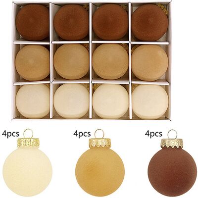 PELTOR Jeffergarden 12 Décorations De Noël En Pompons Floqués, Ornement De Sapin De Noël Rond En Peluche Pet De 6 Cm (marron) - Publicité PELTOR Jeffergarden 12 Décorations De Noël En Pompons Floqués, Ornement De Sapin De Noël Rond En Peluche Pet De 6 Cm (marron) - Publicité