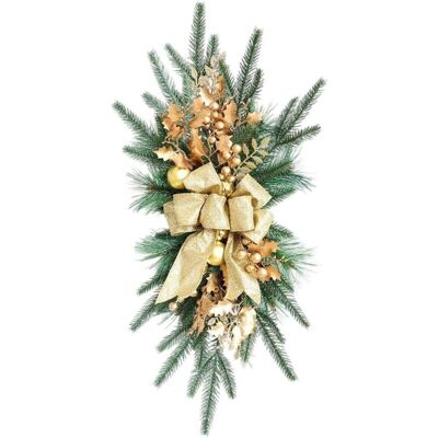 OEM Couronne De Noël Artificielle En Forme De Goutte De 55 Cm, Grand Ruban Imprimé, Boules De Noël, Rose, Neige, Branches Givrées, Couronne Décorative D'Escalier D'Intérieur B-crezuo - Publicité OEM Couronne De Noël Artificielle En Forme De Goutte De 55 Cm, Grand Ruban Imprimé, Boules De Noël, Rose, Neige, Branches Givrées, Couronne Décorative D'Escalier D'Intérieur B-crezuo - Publicité