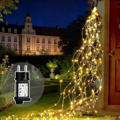 BALTERLEY Guirlande Lumineuse Sapin Noël 2m 200 Led Lumières De Noël Alimenté, 8 Modes Lumineux Cascade De Vigne Étanche Guirlande De Noel Lumineuse Pour Interieur Exterieur Décoration - Publicité BALTERLEY Guirlande Lumineuse Sapin Noël 2m 200 Led Lumières De Noël Alimenté, 8 Modes Lumineux Cascade De Vigne Étanche Guirlande De Noel Lumineuse Pour Interieur Exterieur Décoration - Publicité
