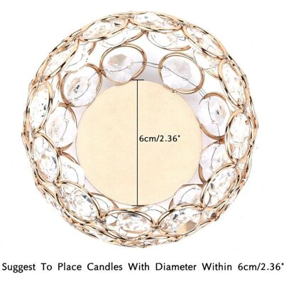 MOXIE Bougeoirs En Cristal Doré Lot De 2 Bougies Chauffe-plat Bol En Métal Luxueux Candélabre 12 Cm De Haut Bougeoir Ornements Pour Noël Salon Centres De Table De Mariage (grand) - Publicité MOXIE Bougeoirs En Cristal Doré Lot De 2 Bougies Chauffe-plat Bol En Métal Luxueux Candélabre 12 Cm De Haut Bougeoir Ornements Pour Noël Salon Centres De Table De Mariage (grand) - Publicité