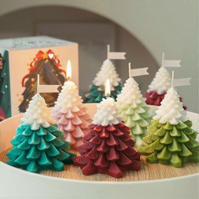 FLAMMKRAFT Bougie En Forme De Sapin De Noël Multifonctionnelle D'Aromathérapie, Bougie Décorative De Noël Pour La Maison Et La Photographie - Publicité FLAMMKRAFT Bougie En Forme De Sapin De Noël Multifonctionnelle D'Aromathérapie, Bougie Décorative De Noël Pour La Maison Et La Photographie - Publicité