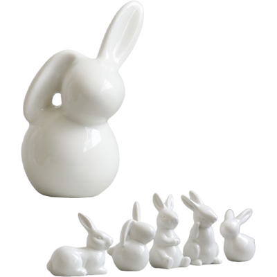 OEM Décoration De Pâques : Mini Lapins En Céramique Pour La Maison - Publicité OEM Décoration De Pâques : Mini Lapins En Céramique Pour La Maison - Publicité