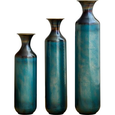 OEM Vase Décoratif En Métal Artisanal, 3 Tailles Disponibles, Finition Patinée Turquois-vert, Idéal Pour Salon, Entrée Ou Extérieur – Pièce Unique Non Étanche - Publicité OEM Vase Décoratif En Métal Artisanal, 3 Tailles Disponibles, Finition Patinée Turquois-vert, Idéal Pour Salon, Entrée Ou Extérieur – Pièce Unique Non Étanche - Publicité