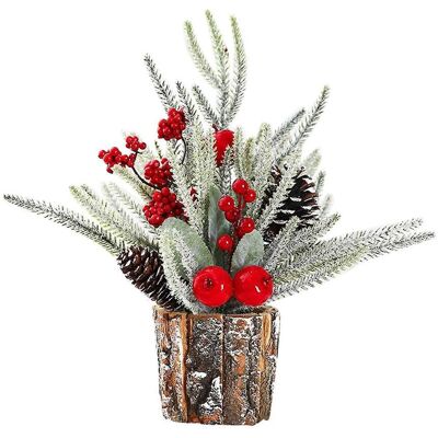 FLAMMKRAFT Décoration De Table En Écorce De Sapin De Noël De 35 Cm, Tonneau En Bois, Bouquet Artificiel Pour La Maison Ou L'Hôtel. Publicité FLAMMKRAFT Décoration De Table En Écorce De Sapin De Noël De 35 Cm, Tonneau En Bois, Bouquet Artificiel Pour La Maison Ou L'Hôtel. Publicité