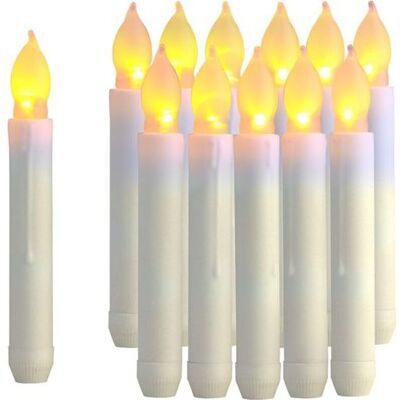 FANGMEDIA 12 Pièces Led Bougies Électroniques, Bougies Longues, Bougies De Noël D'Halloween En Cire À Long Poteau Blanc Chaud - Publicité FANGMEDIA 12 Pièces Led Bougies Électroniques, Bougies Longues, Bougies De Noël D'Halloween En Cire À Long Poteau Blanc Chaud - Publicité