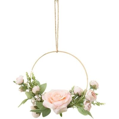 FOGSHIELD Zolginah Cerceau Mariage Couronne Fleurs Murale, Couronne Décorative Guirlandes Fleurs Artificielles, Cadre Rond Guirlande Pour Bricolage Arrangement, Mariage Artisanat Décor (rose) - Publicité FOGSHIELD Zolginah Cerceau Mariage Couronne Fleurs Murale, Couronne Décorative Guirlandes Fleurs Artificielles, Cadre Rond Guirlande Pour Bricolage Arrangement, Mariage Artisanat Décor (rose) - Publicité