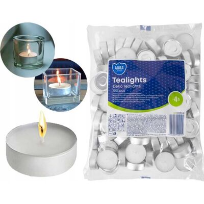 OEM Aura Bougies Chauffe-plat Deko 4h 100 Pcs P10-100 - Publicité OEM Aura Bougies Chauffe-plat Deko 4h 100 Pcs P10-100 - Publicité