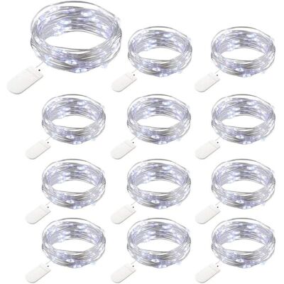 OEM 12 Packs Guirlandes Lumineuses À Piles, 20 Leds 2m Guirlande En Cuivre, Ip65 Étanche Argent Fil Blanc Froid Ambiance Lumière Pour Décoration Noël Fête Mariage Jardin Terrasse Pelouse Maison-crezuo - Publicité OEM 12 Packs Guirlandes Lumineuses À Piles, 20 Leds 2m Guirlande En Cuivre, Ip65 Étanche Argent Fil Blanc Froid Ambiance Lumière Pour Décoration Noël Fête Mariage Jardin Terrasse Pelouse Maison-crezuo - Publicité