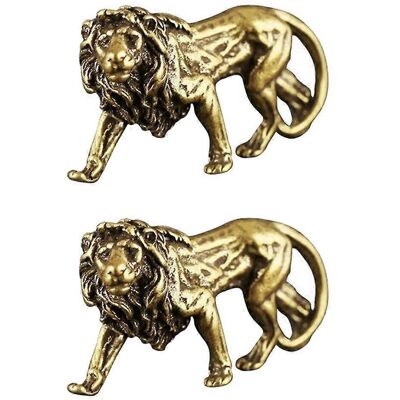 FATRD Lot De 2 Ornements De Lion En Laiton, Décorations Rétro D'Animaux, Jolis Ornements De Bureau-4.5x2.5cm - Publicité FATRD Lot De 2 Ornements De Lion En Laiton, Décorations Rétro D'Animaux, Jolis Ornements De Bureau-4.5x2.5cm - Publicité