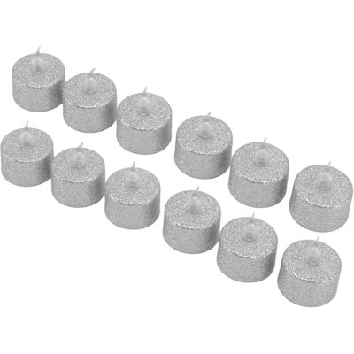 MCKENSA Bougies Led Décoratives Sans Flamme, Sans Flamme, À Piles, Fonctionnant Sur Piles, Couleur Argent, Pour Noël Et Les Mariages (lot De 12). Publicité MCKENSA Bougies Led Décoratives Sans Flamme, Sans Flamme, À Piles, Fonctionnant Sur Piles, Couleur Argent, Pour Noël Et Les Mariages (lot De 12). Publicité