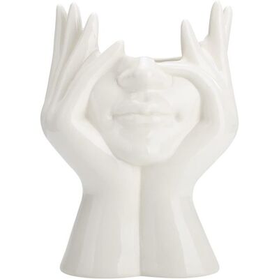 Cellfast Vase En Céramique Demi-visage 22cm, Sculpture Moderne, Pot De Fleurs Blanc Pour La Maison, Le Salon, Le Bureau, La Table (blanc) - Publicité Cellfast Vase En Céramique Demi-visage 22cm, Sculpture Moderne, Pot De Fleurs Blanc Pour La Maison, Le Salon, Le Bureau, La Table (blanc) - Publicité