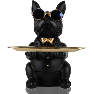 Generic Statue De Plateau De Rangement De Table De Bouledogue Noir En Résine, Tirelire De Sculpture De Bouledogue, Clés, Bonbons - Publicité Generic Statue De Plateau De Rangement De Table De Bouledogue Noir En Résine, Tirelire De Sculpture De Bouledogue, Clés, Bonbons - Publicité