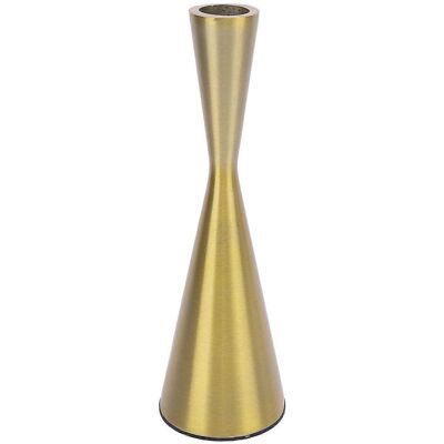 FLAMMKRAFT Bougeoir Géométrique En Aluminium Doré Pour Bougie Conique De 3 Cm, Dimensions : 6 X 19 Cm / 2,3 Pouces. Publicité FLAMMKRAFT Bougeoir Géométrique En Aluminium Doré Pour Bougie Conique De 3 Cm, Dimensions : 6 X 19 Cm / 2,3 Pouces. Publicité