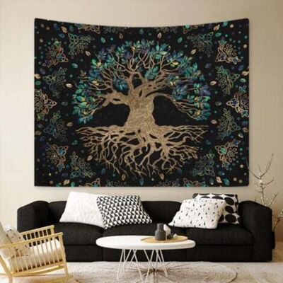 ABCRITAL 130x150cm Arbre De Vie Tenture Murale Tapisserie Pour La Nature Décorations Couvre-lit Courverture Pour La Maison Salon Chambre Dortoir Décor(a) - Publicité ABCRITAL 130x150cm Arbre De Vie Tenture Murale Tapisserie Pour La Nature Décorations Couvre-lit Courverture Pour La Maison Salon Chambre Dortoir Décor(a) - Publicité