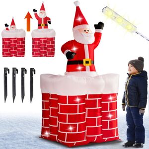 monzana Père Noël gonflable cheminée 178 cm rouge/blanc décoration fête