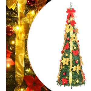Sapin de Noël artificiel escamotable 150 LED vert 180 cm
