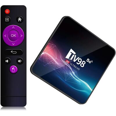 OEM Tv98 Android 12.1 Tv Box 2gb Ram 16gb Rom H313 Chipset Smart Boîtier Tv Builtin 2.4g/5g Wifi Bleutooth, Support 4k 3d Uhd H.265 - Publicité OEM Tv98 Android 12.1 Tv Box 2gb Ram 16gb Rom H313 Chipset Smart Boîtier Tv Builtin 2.4g/5g Wifi Bleutooth, Support 4k 3d Uhd H.265 - Publicité