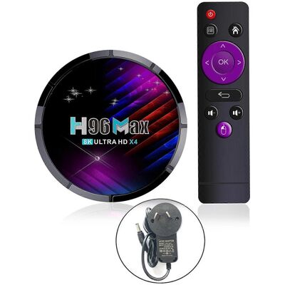 ZEVE Boîtier Tv Intelligent H96 Max 8k, Lecteur Multimédia Wi-fi Double Bande, Puce S905x4, Décodeur Tv, Prise B-au, 2g/16g - Publicité ZEVE Boîtier Tv Intelligent H96 Max 8k, Lecteur Multimédia Wi-fi Double Bande, Puce S905x4, Décodeur Tv, Prise B-au, 2g/16g - Publicité