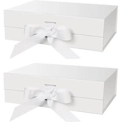 OEM Boîtes Cadeaux Magnétiques Avec Couvercle, Lot De 2, 31x22x10 Cm, Blanc, Ruban Inclus, Pour Mariage, Anniversaire, Noël, Saint-valentin, Fête, Emballage Cadeau. Publicité OEM Boîtes Cadeaux Magnétiques Avec Couvercle, Lot De 2, 31x22x10 Cm, Blanc, Ruban Inclus, Pour Mariage, Anniversaire, Noël, Saint-valentin, Fête, Emballage Cadeau. Publicité