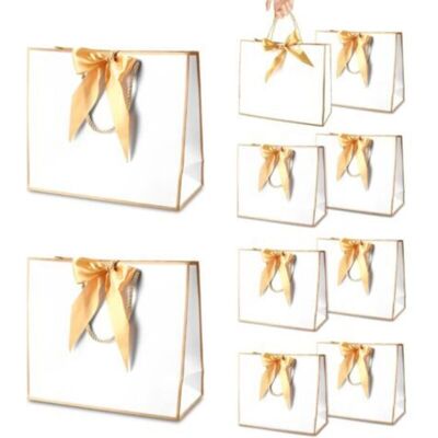 OEM Grands Sacs Cadeaux Avec Anse, Sacs Cadeaux En Papier Avec Ruban D'Arc, Sacs Cadeaux Avec Anse, Sacs Cadeaux En Papier Pour Anniversaire, Mariage, Festival, Noël, Couleur, 32 X 11 X 25 Cm (10 Pièces) - Publicité OEM Grands Sacs Cadeaux Avec Anse, Sacs Cadeaux En Papier Avec Ruban D'Arc, Sacs Cadeaux Avec Anse, Sacs Cadeaux En Papier Pour Anniversaire, Mariage, Festival, Noël, Couleur, 32 X 11 X 25 Cm (10 Pièces) - Publicité