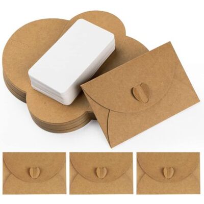 OEM Royaluxe-50 Mini Enveloppes Avec Cartes – Papier Cartonné Vintage Kraft, Fermeture Cœur, Cartes Vierges, 10,3x7 Cm, Pour Cartes Cadeaux Remerciements - Publicité OEM Royaluxe-50 Mini Enveloppes Avec Cartes – Papier Cartonné Vintage Kraft, Fermeture Cœur, Cartes Vierges, 10,3x7 Cm, Pour Cartes Cadeaux Remerciements - Publicité