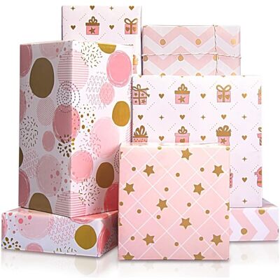 ETNZEBC Papier Cadeau Rose, Emballage Cadeau Papier Anniversaires, Papier Cadeau Enfant Fille, Papier D'Emballage Pour Anniversaire, Vacances, Mariage, Noel, Cadeau De Naissance(4 Feuilles,70x50cm) - Publicité ETNZEBC Papier Cadeau Rose, Emballage Cadeau Papier Anniversaires, Papier Cadeau Enfant Fille, Papier D'Emballage Pour Anniversaire, Vacances, Mariage, Noel, Cadeau De Naissance(4 Feuilles,70x50cm) - Publicité
