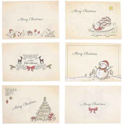 FATRD Lot De 6 Enveloppes De Vœux Style Rétro, Cadeaux De Noël-16x11cm - Publicité FATRD Lot De 6 Enveloppes De Vœux Style Rétro, Cadeaux De Noël-16x11cm - Publicité