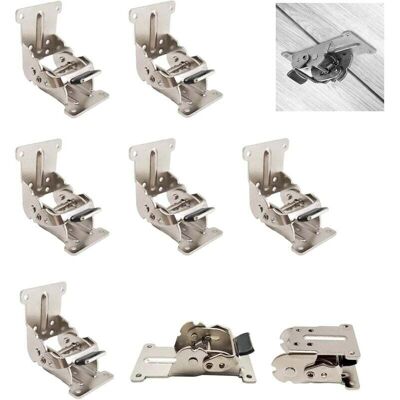 BRAST Ymyny 0-90-180 Degree Self-locking Folding Hinge, Folding Table Extension Board, Foldable Bracket, Iron Folding Workbench Fittings With Silver, 8pcs - Publicité BRAST Ymyny 0-90-180 Degree Self-locking Folding Hinge, Folding Table Extension Board, Foldable Bracket, Iron Folding Workbench Fittings With Silver, 8pcs - Publicité