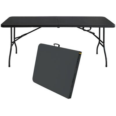 OEM 180cm Portable Heavy Duty Folding Table With Handle, Foldable Table, Multi-functional Fold Up Table For Camping Picnic Parties Indoor/outdoor, Capacity Weight 135kg (black) - Publicité OEM 180cm Portable Heavy Duty Folding Table With Handle, Foldable Table, Multi-functional Fold Up Table For Camping Picnic Parties Indoor/outdoor, Capacity Weight 135kg (black) - Publicité