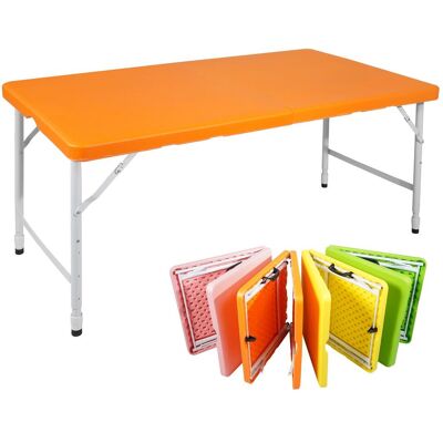 OEM 125cm Portable Heavy Duty Folding Table With Handle, Adjustable Height Foldable Table, Multi-functional Fold Up Table For Camping Picnic Parties Indoor/outdoor, Capacity Weight 135kg (orange) - Publicité OEM 125cm Portable Heavy Duty Folding Table With Handle, Adjustable Height Foldable Table, Multi-functional Fold Up Table For Camping Picnic Parties Indoor/outdoor, Capacity Weight 135kg (orange) - Publicité