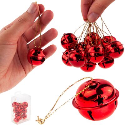 OEM Tg61393-3 Cloches Métalliques 12 Boules Rouges À Jouet - Publicité OEM Tg61393-3 Cloches Métalliques 12 Boules Rouges À Jouet - Publicité