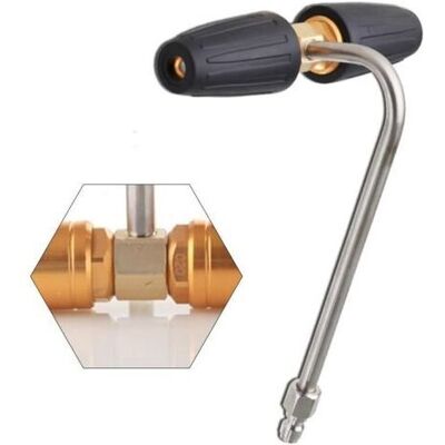 OEM Kit De Nettoyage De Gouttière Haute Pression Avec Raccord Rapide De 6,35 Mm Et 2 Buses Turbo Rotatives Pour La Plupart Des Extensions De Nettoyeur Haute Pression Et Baguettes Télescopiques, Poignées - Publicité OEM Kit De Nettoyage De Gouttière Haute Pression Avec Raccord Rapide De 6,35 Mm Et 2 Buses Turbo Rotatives Pour La Plupart Des Extensions De Nettoyeur Haute Pression Et Baguettes Télescopiques, Poignées - Publicité