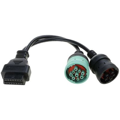 FLAMMKRAFT Câble Adaptateur De Diagnostic Pour Véhicules Lourds : Adaptateur 6 Broches/9 Broches Vers Obd2 16 Broches - Publicité FLAMMKRAFT Câble Adaptateur De Diagnostic Pour Véhicules Lourds : Adaptateur 6 Broches/9 Broches Vers Obd2 16 Broches - Publicité