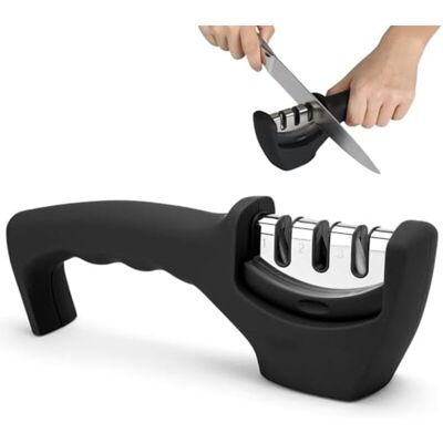 Scotch Aiguiseur À 3 Phases Smart Sharp - Pour Couteaux De Cuisine - Résultat Professionnel/design Ergonomique - Pierre Céramique/carbure Tungstène/diamant - Finition Noire/chromée - Publicité Scotch Aiguiseur À 3 Phases Smart Sharp - Pour Couteaux De Cuisine - Résultat Professionnel/design Ergonomique - Pierre Céramique/carbure Tungstène/diamant - Finition Noire/chromée - Publicité