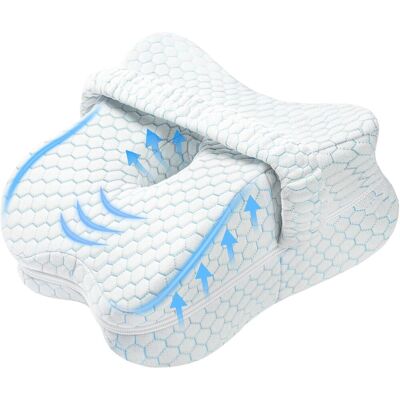 OEM Oreiller De Jambe, Oreiller De Genou D'Alignement Ergonomique, Coussin De Soutien De Jambe En Mousse Mémoire Avec Couvercle Amovible Et Lavable, Coussin De Genou Pour Dormir Sur Le Côté, Bleu - Publicité OEM Oreiller De Jambe, Oreiller De Genou D'Alignement Ergonomique, Coussin De Soutien De Jambe En Mousse Mémoire Avec Couvercle Amovible Et Lavable, Coussin De Genou Pour Dormir Sur Le Côté, Bleu - Publicité