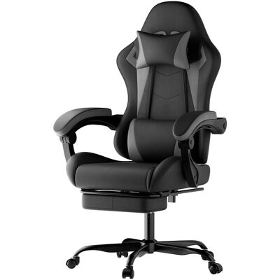 OEM Chaise De Jeu Ergonomique Avec Soutien Lombaire Et Appui-tête, Chaise De Jeu Réglable En Hauteur, Chaise Pc Pour Adultes, Filles Et Garçons, Noir/gris - Publicité OEM Chaise De Jeu Ergonomique Avec Soutien Lombaire Et Appui-tête, Chaise De Jeu Réglable En Hauteur, Chaise Pc Pour Adultes, Filles Et Garçons, Noir/gris - Publicité