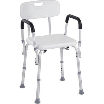 FLAMMKRAFT Homcom Chaise De Douche Ergonomique, Siège Réglable En Hauteur, Pieds Antidérapants, Dossier Et Accoudoirs Amovibles, Charge Max 136 Kg, Aluminium Et Hdpe, Blanc. Publicité FLAMMKRAFT Homcom Chaise De Douche Ergonomique, Siège Réglable En Hauteur, Pieds Antidérapants, Dossier Et Accoudoirs Amovibles, Charge Max 136 Kg, Aluminium Et Hdpe, Blanc. Publicité