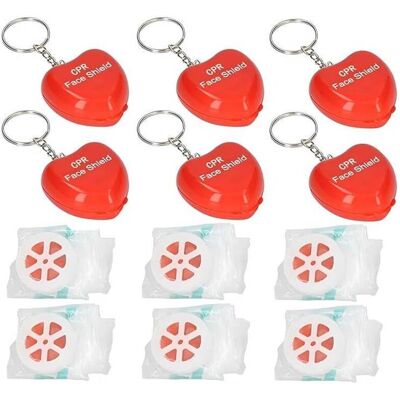ACKERMAN Lot De 6 Masques De Premiers Secours Pour Réanimation Cardio-pulmonaire, Avec Valve Unidirectionnelle, Porte-clés De Poche Portable Pour Adultes Et Enfants - Publicité ACKERMAN Lot De 6 Masques De Premiers Secours Pour Réanimation Cardio-pulmonaire, Avec Valve Unidirectionnelle, Porte-clés De Poche Portable Pour Adultes Et Enfants - Publicité