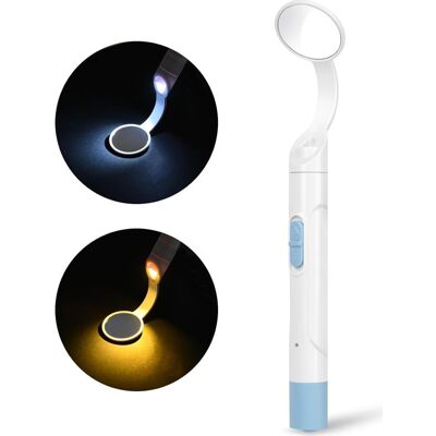 Vision Miroir D'Inspection Dentaire, Miroir Dentaire Rechargeable Avec Lumière, Miroir Led Pour Examen Dentaire Et Soins Bucco-dentaires — Bleu - Publicité Vision Miroir D'Inspection Dentaire, Miroir Dentaire Rechargeable Avec Lumière, Miroir Led Pour Examen Dentaire Et Soins Bucco-dentaires — Bleu - Publicité