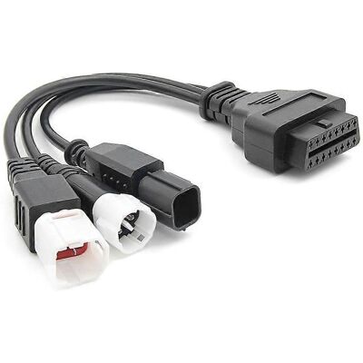 FLAMMKRAFT Adaptateur De Câble Obd2 Pour Moto, Connecteur De Diagnostic Obd2, Câble 3 Broches, 4 Broches, 6 Broches - Publicité FLAMMKRAFT Adaptateur De Câble Obd2 Pour Moto, Connecteur De Diagnostic Obd2, Câble 3 Broches, 4 Broches, 6 Broches - Publicité