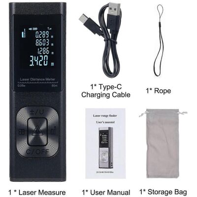 FLAMMKRAFT Télémètre Portable De Haute Précision, Calcul De Distance Pythagoricienne, Mesure De Surface Et De Volume (maximum/minimum) - Publicité FLAMMKRAFT Télémètre Portable De Haute Précision, Calcul De Distance Pythagoricienne, Mesure De Surface Et De Volume (maximum/minimum) - Publicité