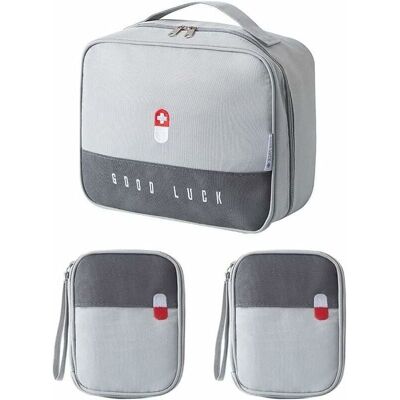 URSUS 3 Pcs Sac De Rangement De Médicaments, Trousse De Premiers Secours Portable Boîte Médicale, Trousse De Secours Vide, Sac Durgence Médical Imperméable Les Pour Maison Voyages Camping, Gris - Publicité URSUS 3 Pcs Sac De Rangement De Médicaments, Trousse De Premiers Secours Portable Boîte Médicale, Trousse De Secours Vide, Sac Durgence Médical Imperméable Les Pour Maison Voyages Camping, Gris - Publicité