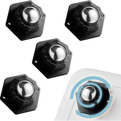 Vision Lot De 4 Petites Roulettes Pour Meubles, Roulettes Universelles Adhésives, Roulettes Plates Pour Meubles, Poulie Mobile Rotative À 360°, Noires - Publicité Vision Lot De 4 Petites Roulettes Pour Meubles, Roulettes Universelles Adhésives, Roulettes Plates Pour Meubles, Poulie Mobile Rotative À 360°, Noires - Publicité