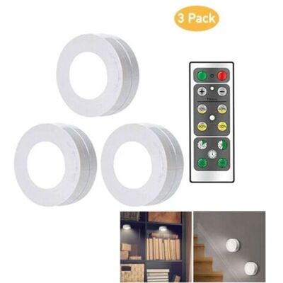 SCORPIO Lot De 3 Veilleuses Led Sans Fil Avec Télécommande – Modes De Luminosité 10-100% – Autonomie Jusqu'à 120h – Installation Facile - Publicité SCORPIO Lot De 3 Veilleuses Led Sans Fil Avec Télécommande – Modes De Luminosité 10-100% – Autonomie Jusqu'à 120h – Installation Facile - Publicité