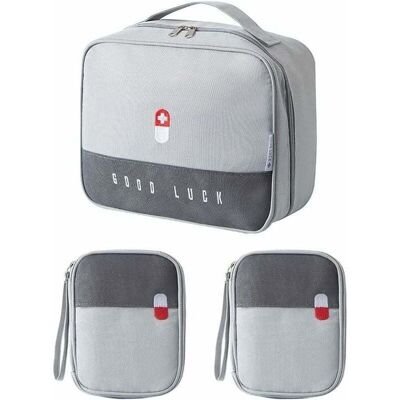 OEM 3 Pcs Sac De Rangement De Médicaments, Trousse De Premiers Secours Portable Boîte Médicale, Trousse De Secours Vide, Sac Durgence Médical Imperméable Les Pour Maison Voyages Camping, Gris - Publicité OEM 3 Pcs Sac De Rangement De Médicaments, Trousse De Premiers Secours Portable Boîte Médicale, Trousse De Secours Vide, Sac Durgence Médical Imperméable Les Pour Maison Voyages Camping, Gris - Publicité