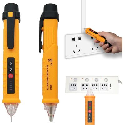 Melissa Détecteur De Tension Sans Contact, Ac Testeur De Tension 12-1000v Avec Sensibilité Réglable Avec Lampe De Poche Et Alarme Sonore, Test De Fil En Neutre/phase Et Détecter firewire Ligne Zéro - Publicité Melissa Détecteur De Tension Sans Contact, Ac Testeur De Tension 12-1000v Avec Sensibilité Réglable Avec Lampe De Poche Et Alarme Sonore, Test De Fil En Neutre/phase Et Détecter firewire Ligne Zéro - Publicité